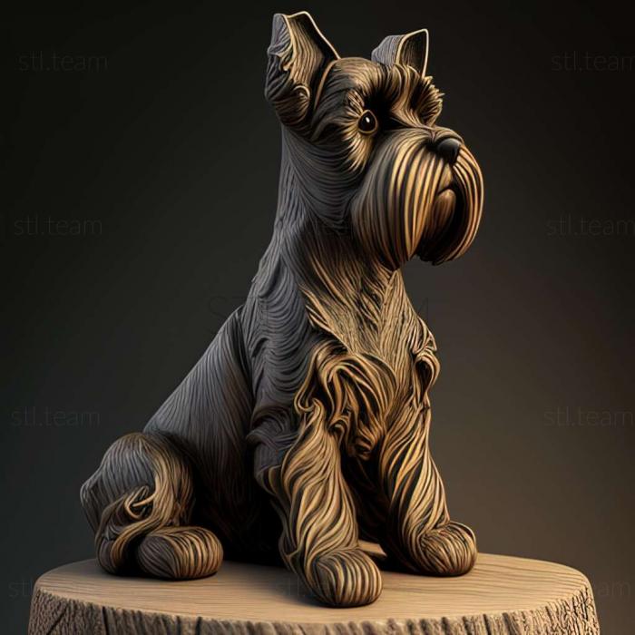 3D model Zwergschnauzer dog (STL)